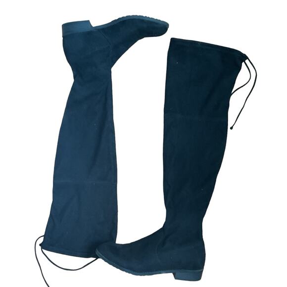 Unisa Unadivan Black Suede Over The Knee Suede Like Boots flat - Picture 1 of 7